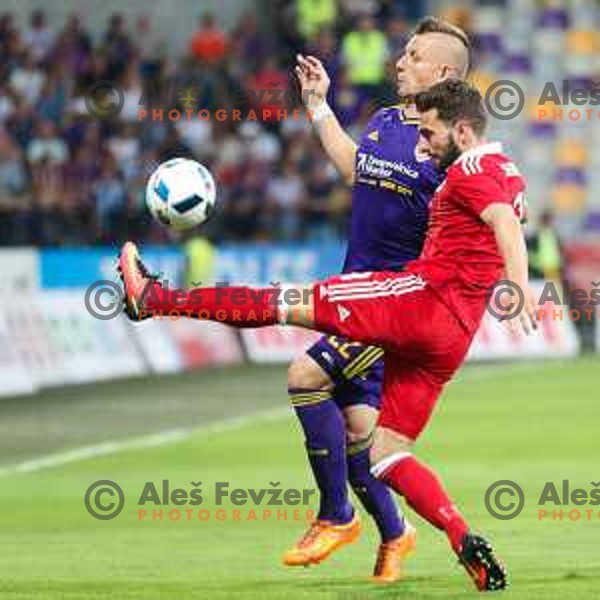 Dare Vrsic of Maribor in action during football match between Maribor and Aberdeen, 3rd qualifying round of UEFA Europa League 2016/17, played in Ljudski vrt, Maribor,Slovenia on August 4, 2016