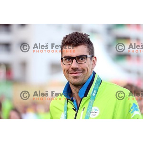 Damir Dugonjic at Team Welcome Ceremony of Slovenia Olympic team in Olympic Village, Rio de Janeiro 2016 Olympic games on August 4, 2016