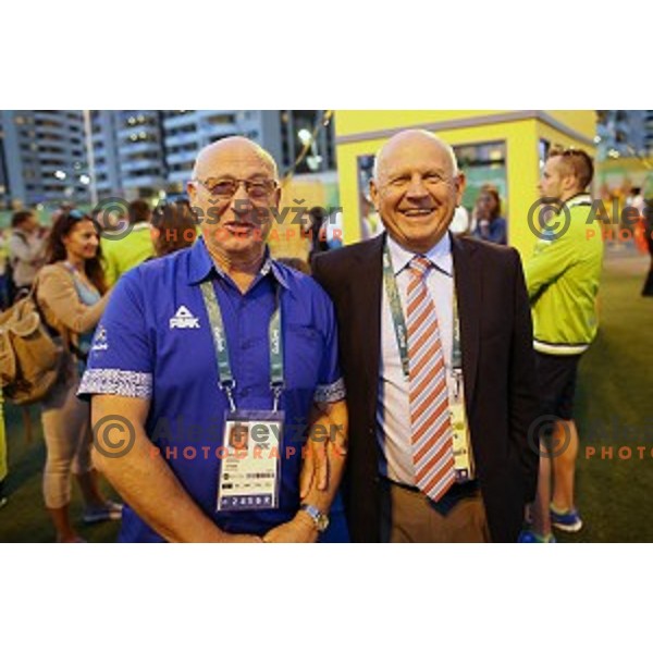 Bogdan Gabrovec and Janez Kocijancic after Team Welcome Ceremony of Slovenia Olympic team in Olympic Village, Rio de Janeiro 2016 Olympic games on August 4, 2016