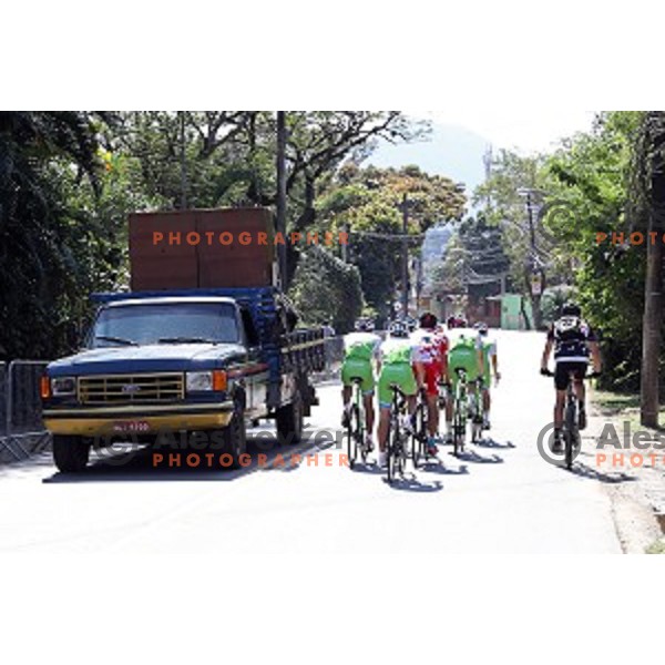practice for road cycling race on Grumari loop, Rio de Janeiro 2016 Olympic games on August 5, 2016