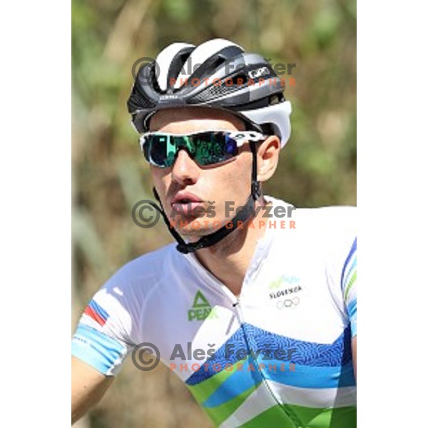 Simon Spilak of Slovenia during practice for road cycling race on Grumari loop, Rio de Janeiro 2016 Olympic games on August 5, 2016