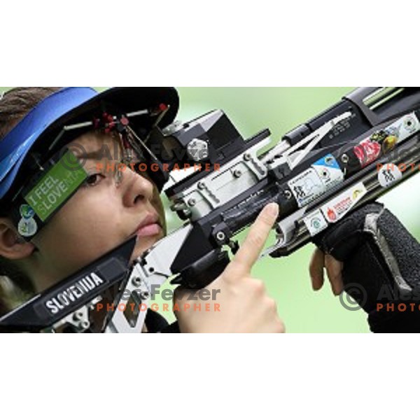 Ziva Dvorsak of Slovenia competes in qualification of 10m air rifle in Deodoro Center at Rio de Janeiro 2016 Olympic games , Brasil on August 6, 2016