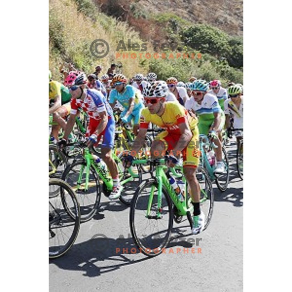Djurasek of Croatia and Primoz Roglic of Slovenia during Men\'s Road race at Rio de Janeiro 2016 Olympic games , Brasil on August 6, 2016