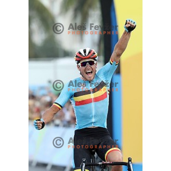 Greg Van Avermaet of Belgium, winner of Men\'s Road race at Rio de Janeiro 2016 Olympic games , Brasil on August 6, 2016