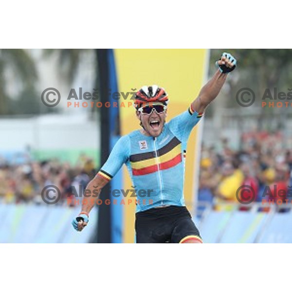 Greg Van Avermaet of Belgium, winner of Men\'s Road race at Rio de Janeiro 2016 Olympic games , Brasil on August 6, 2016