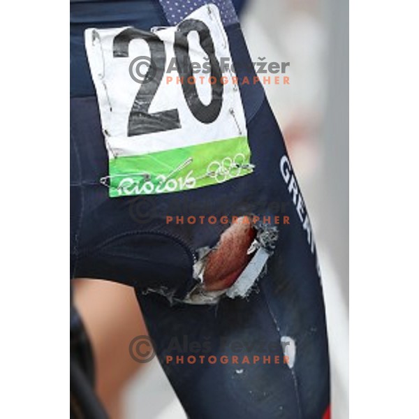 Christopher Froome (GB) at the finish of Men\'s Road race during Rio de Janeiro 2016 Olympic games , Brasil on August 6, 2016