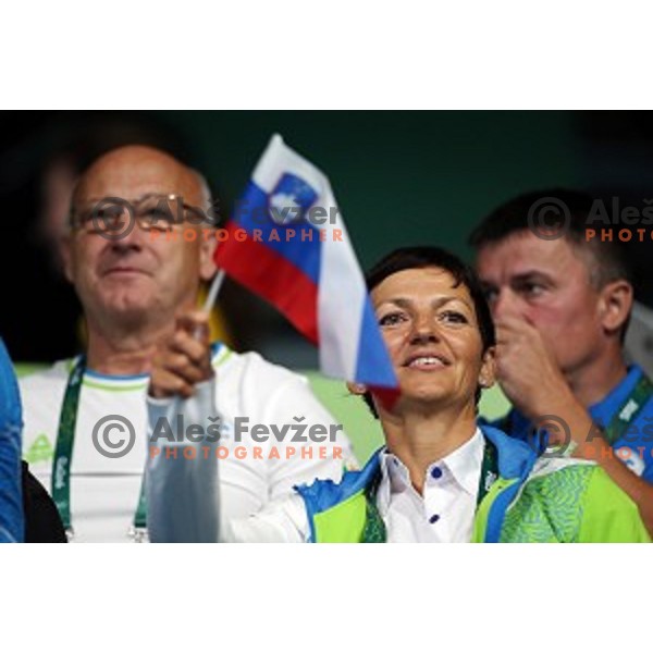 Bojan Tokic of Slovenia in action during men\'s Singles first round table tennis tournament at Rio de Janeiro 2016 Olympic games , Brasil on August 6, 2016