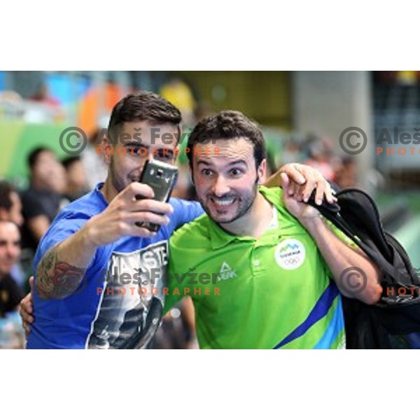 Bojan Tokic of Slovenia in action during men\'s Singles first round table tennis tournament at Rio de Janeiro 2016 Olympic games , Brasil on August 6, 2016