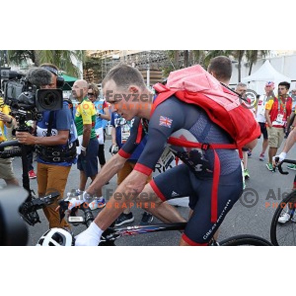 Christopher Froome (GB) at the finish of Men\'s Road race during Rio de Janeiro 2016 Olympic games , Brasil on August 6, 2016