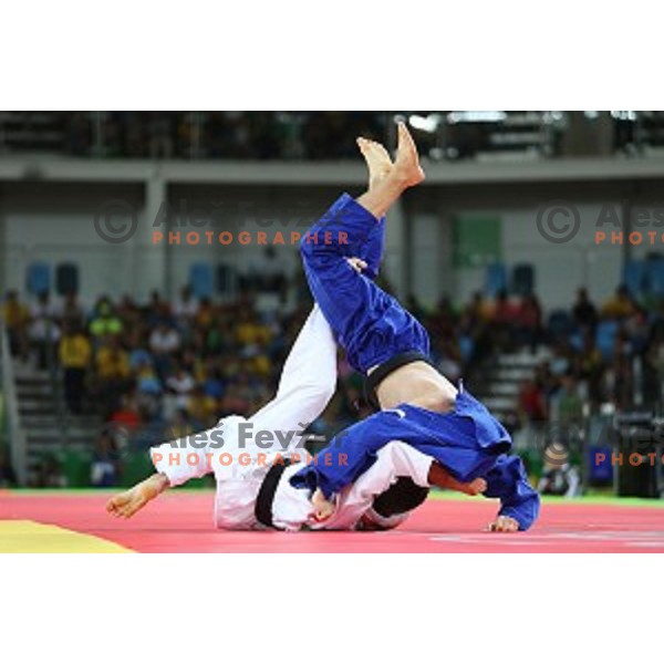 Adrian Gomboc (SLO) fights with Bouchard (CAN) in quarter-final of Judo Men\'s -66 kg category at Rio de Janeiro 2016 Olympic games , Brasil on August 7, 2016