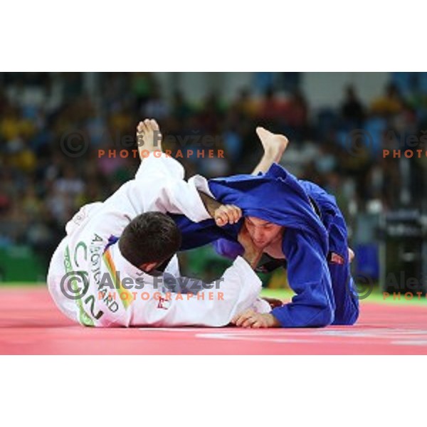 Adrian Gomboc (SLO) fights with Bouchard (CAN) in quarter-final of Judo Men\'s -66 kg category at Rio de Janeiro 2016 Olympic games , Brasil on August 7, 2016