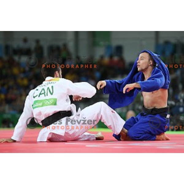 Adrian Gomboc (SLO) fights with Bouchard (CAN) in quarter-final of Judo Men\'s -66 kg category at Rio de Janeiro 2016 Olympic games , Brasil on August 7, 2016