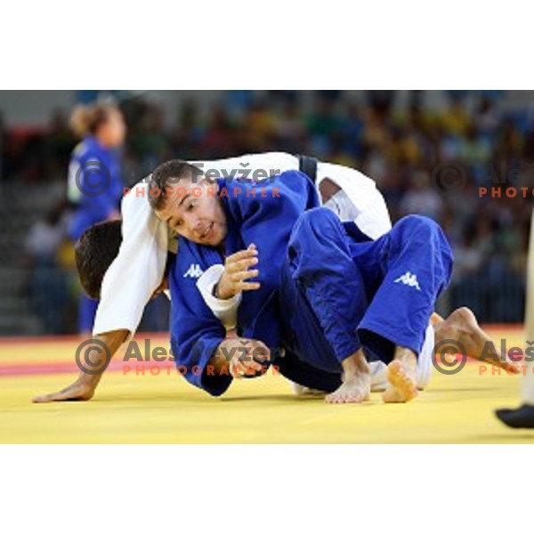 Adrian Gomboc (SLO) fights with Bouchard (CAN) in quarter-final of Judo Men\'s -66 kg category at Rio de Janeiro 2016 Olympic games , Brasil on August 7, 2016