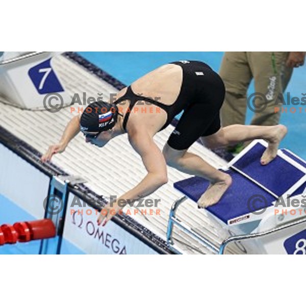Anja Klinar of Slovenia swims in qualification 400 meters freestyle at Rio de Janeiro 2016 Olympic games , Brasil on August 7, 2016