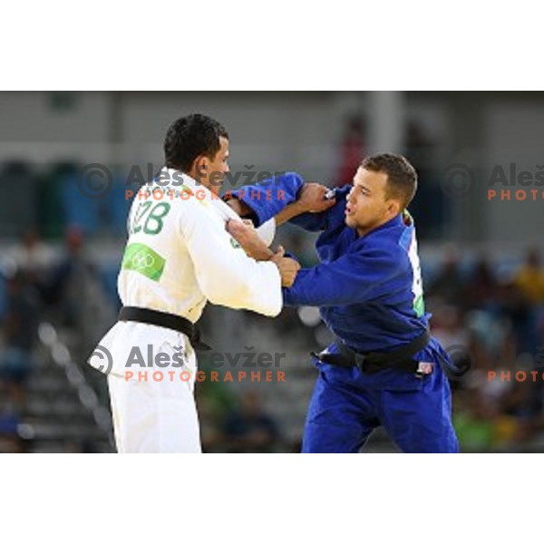 Adrian Gomboc (SLO) fights in bronze medal match of Judo Men\'s -66 kg category at Rio de Janeiro 2016 Olympic games , Brasil on August 7, 2016