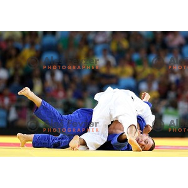 Adrian Gomboc (SLO) fights in bronze medal match of Judo Men\'s -66 kg category at Rio de Janeiro 2016 Olympic games , Brasil on August 7, 2016