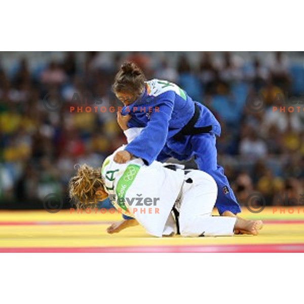 Gold medal match in judo women -52 category between Odette Giuffrida (ITA) and Majlinda Kelmendi (KOS) in Barra Olympic park Rio de Janeiro 2016 Olympic games , Brasil on August 7, 2016