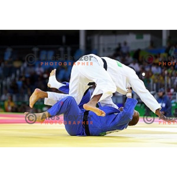 Rok Draksic (SLO) fights with Muki Sagi (ISR) in first round of Judo Men\'s -73 kg category at Rio de Janeiro 2016 Olympic games , Brasil on August 8, 2016
