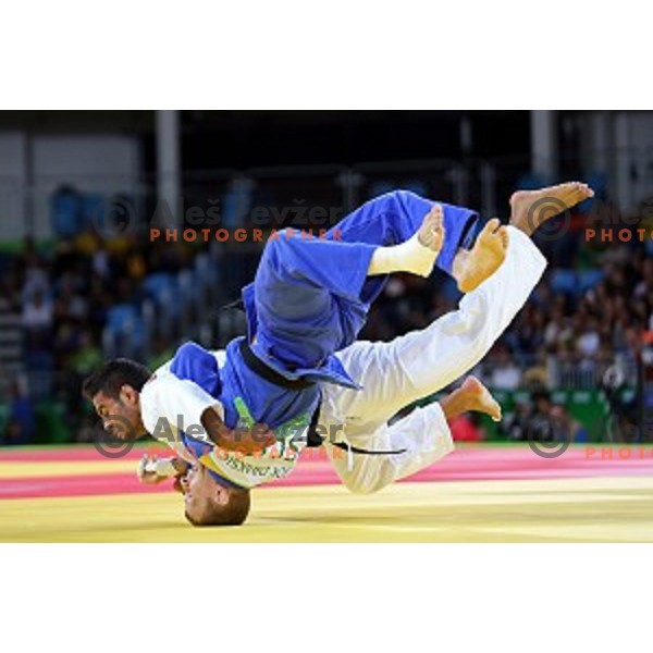 Rok Draksic (SLO) fights with Muki Sagi (ISR) in first round of Judo Men\'s -73 kg category at Rio de Janeiro 2016 Olympic games , Brasil on August 8, 2016
