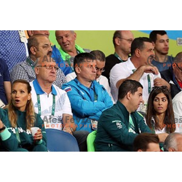 Bogdan Gabrovec and Janez Sodrznik at Judo Men\'s -73 kg category at Rio de Janeiro 2016 Olympic games , Brasil on August 8, 2016