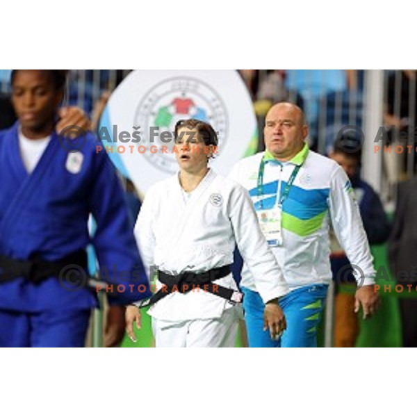 Tina Trstenjak (SLO) fights with Gwend (ITA) in second round of Judo Women\'s -63 kg category at Rio de Janeiro 2016 Olympic games , Brasil on August 9, 2016