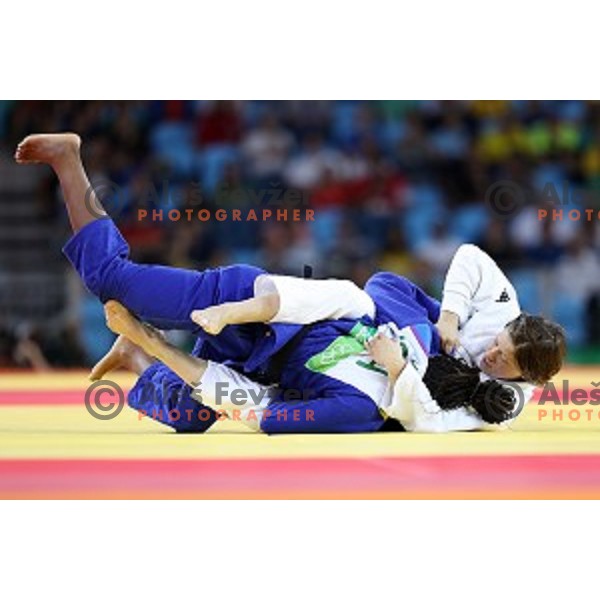 Tina Trstenjak (SLO) fights with Gwend (ITA) in second round of Judo Women\'s -63 kg category at Rio de Janeiro 2016 Olympic games , Brasil on August 9, 2016