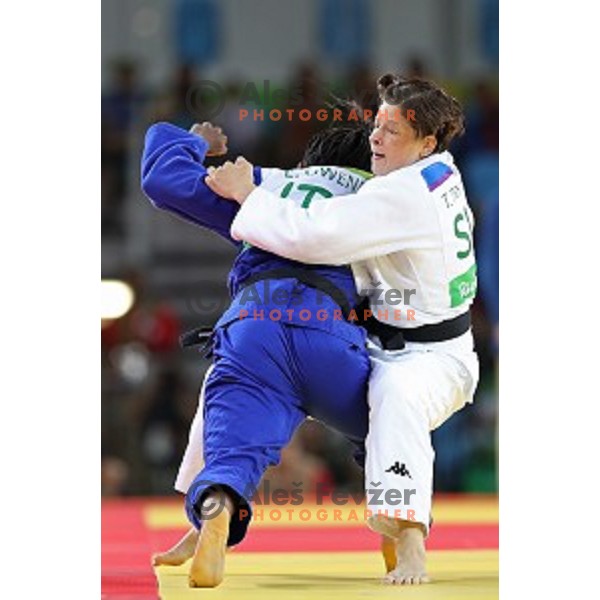 Tina Trstenjak (SLO) fights with Gwend (ITA) in second round of Judo Women\'s -63 kg category at Rio de Janeiro 2016 Olympic games , Brasil on August 9, 2016