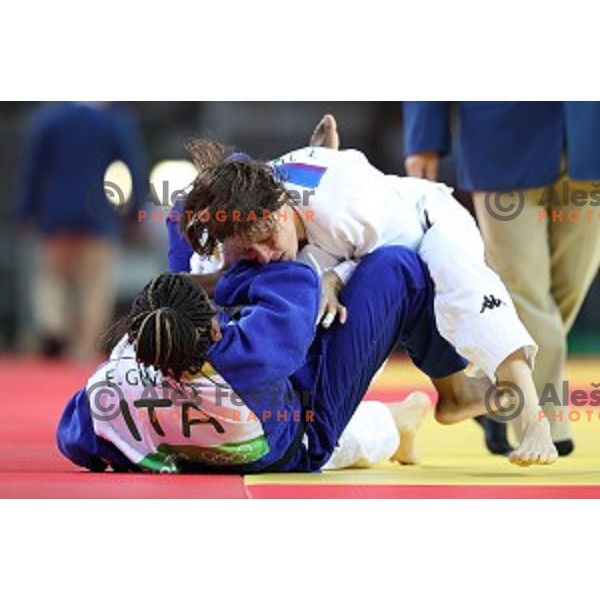 Tina Trstenjak (SLO) fights with Gwend (ITA) in second round of Judo Women\'s -63 kg category at Rio de Janeiro 2016 Olympic games , Brasil on August 9, 2016