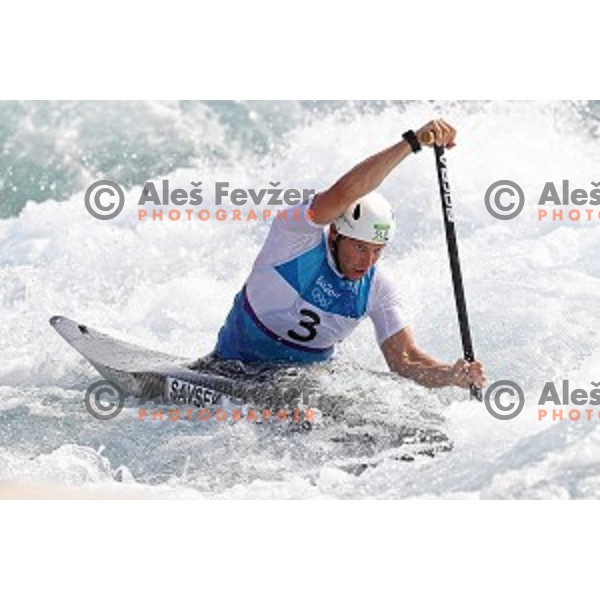 Benjamin Savsek (SLO) in action during semi-final of Canoe slalom race in Deodoro White water stadium at Rio de Janeiro 2016 Olympic games , Brasil on August 9, 2016