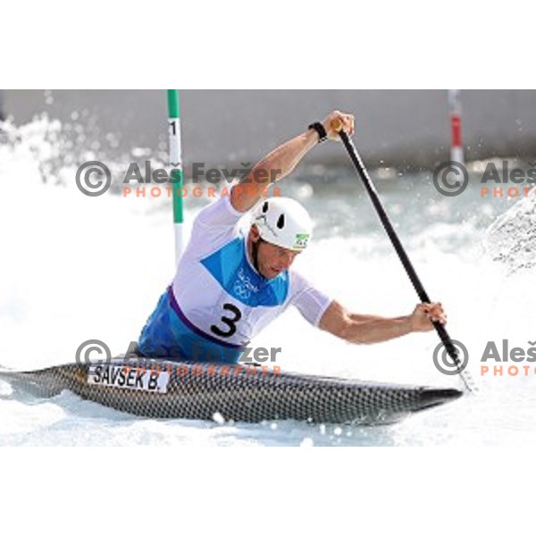 Benjamin Savsek (SLO) in action during semi-final of Canoe slalom race in Deodoro White water stadium at Rio de Janeiro 2016 Olympic games , Brasil on August 9, 2016