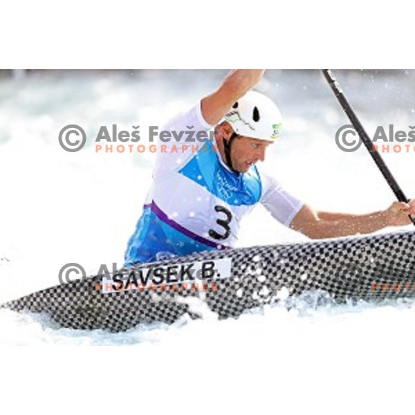 Benjamin Savsek (SLO) in action during semi-final of Canoe slalom race in Deodoro White water stadium at Rio de Janeiro 2016 Olympic games , Brasil on August 9, 2016