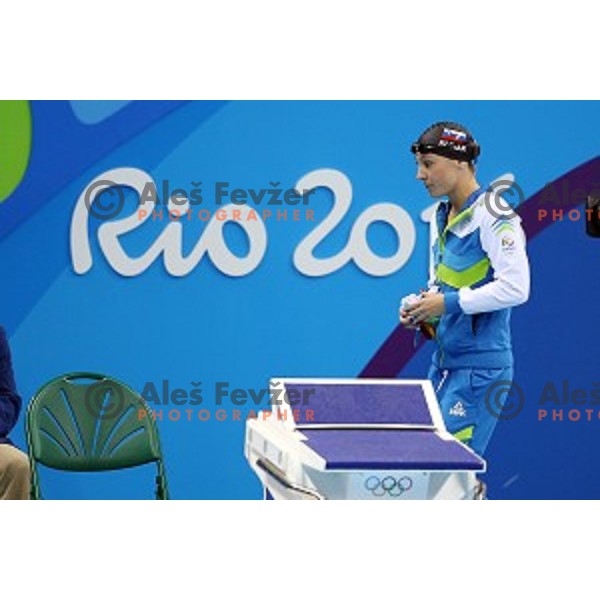 Anja Klinar of Slovenia swims in semi-final of 200 meters butterfly at Rio de Janeiro 2016 Olympic games , Brasil on August 9, 2016