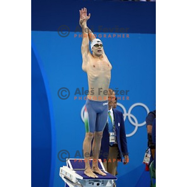 swims in the Final of 200 meters freestyle at Rio de Janeiro 2016 Olympic games , Brasil on August 9, 2016