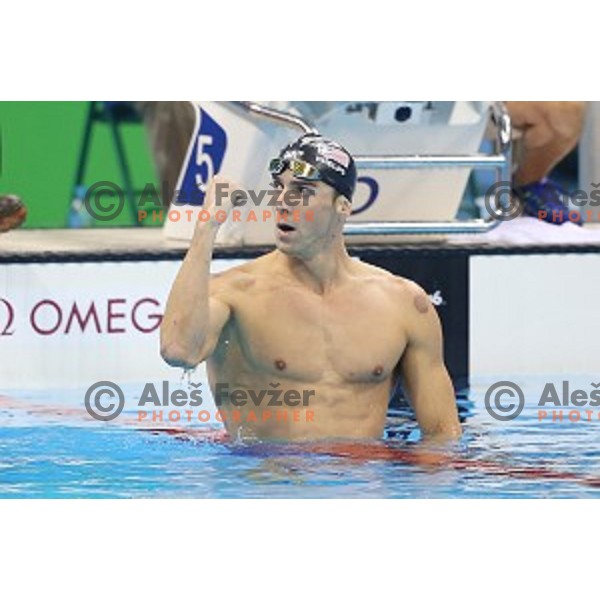 swims in the Final of 200 meters freestyle at Rio de Janeiro 2016 Olympic games , Brasil on August 9, 2016