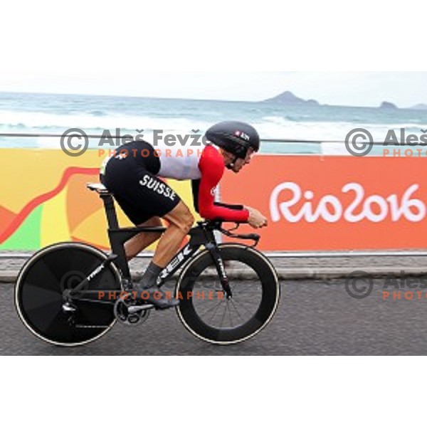 Fabian Cancellara (SUI) races at Men\'s 54 km Time trial in Pontal at Rio de Janeiro 2016 Olympic games , Brasil on August 10, 2016