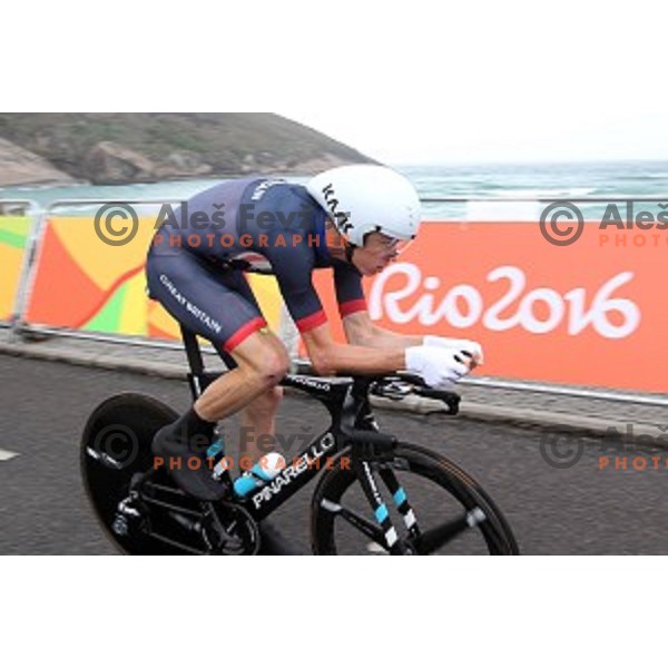 Cristopher Froome (GBR) races at Men\'s 54 km Time trial in Pontal at Rio de Janeiro 2016 Olympic games , Brasil on August 10, 2016