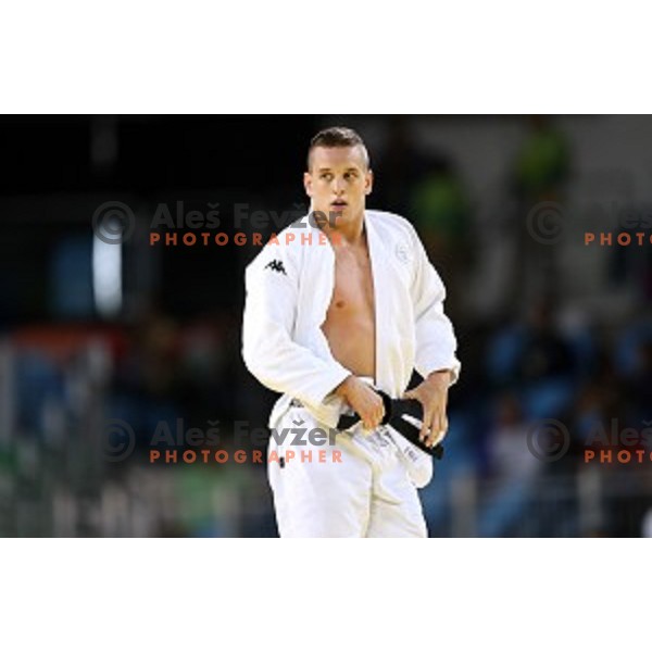 Mihael Zgank (SLO) fights with Kukolj (SRB) in second round of Judo Men\'s -90 kg category at Rio de Janeiro 2016 Olympic games , Brasil on August 10, 2016