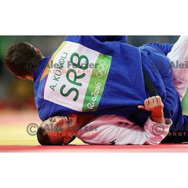 Mihael Zgank (SLO) fights with Kukolj (SRB) in second round of Judo Men\'s -90 kg category at Rio de Janeiro 2016 Olympic games , Brasil on August 10, 2016