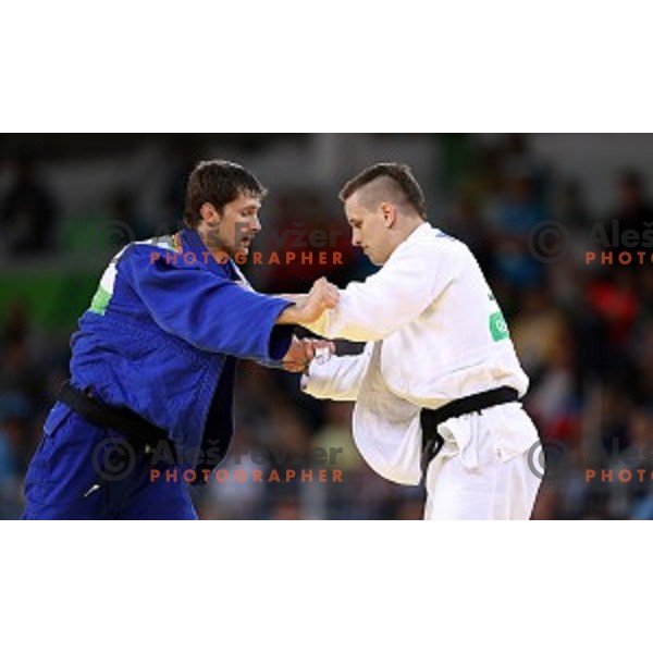 Mihael Zgank (SLO) fights with Kukolj (SRB) in second round of Judo Men\'s -90 kg category at Rio de Janeiro 2016 Olympic games , Brasil on August 10, 2016