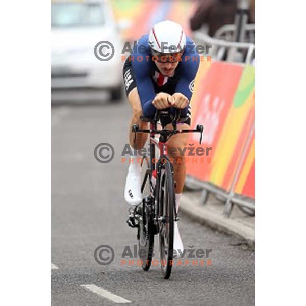 Taylor Phinney (USA)races at Men\'s 54 km Time trial in Pontal at Rio de Janeiro 2016 Olympic games , Brasil on August 10, 2016