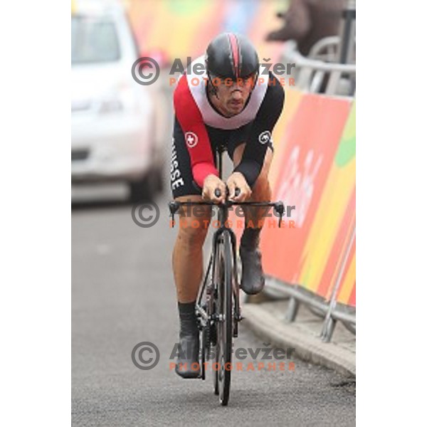 Fabian Cancellara (SUI) races at Men\'s 54 km Time trial in Pontal at Rio de Janeiro 2016 Olympic games , Brasil on August 10, 2016