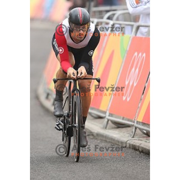 Fabian Cancellara (SUI) races at Men\'s 54 km Time trial in Pontal at Rio de Janeiro 2016 Olympic games , Brasil on August 10, 2016
