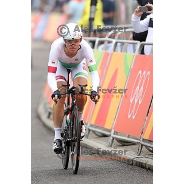 Vasil Kiryienka (BLR) races at Men\'s 54 km Time trial in Pontal at Rio de Janeiro 2016 Olympic games , Brasil on August 10, 2016