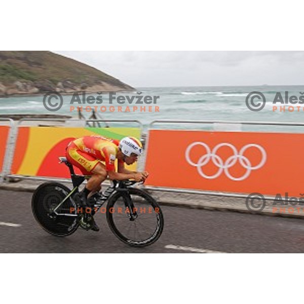 Jonathan Castroviejo Nicolas (ESP) races at Men\'s 54 km Time trial in Pontal at Rio de Janeiro 2016 Olympic games , Brasil on August 10, 2016
