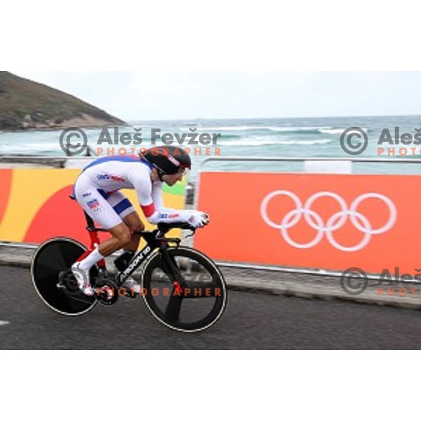 Jan Barta (CZE) races at Men\'s 54 km Time trial in Pontal at Rio de Janeiro 2016 Olympic games , Brasil on August 10, 2016