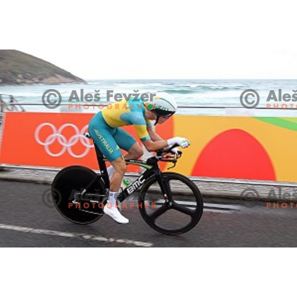 Rohan Dennis (AUS) races at Men\'s 54 km Time trial in Pontal at Rio de Janeiro 2016 Olympic games , Brasil on August 10, 2016