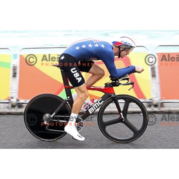 Taylor Phinney (USA)races at Men\'s 54 km Time trial in Pontal at Rio de Janeiro 2016 Olympic games , Brasil on August 10, 2016