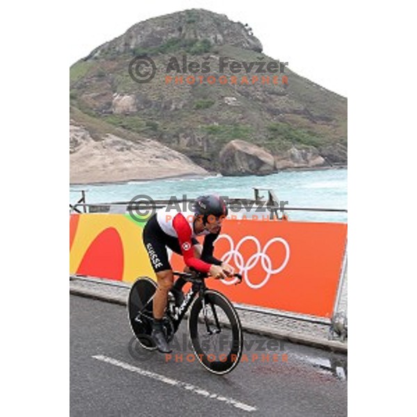 Fabian Cancellara (SUI) races at Men\'s 54 km Time trial in Pontal at Rio de Janeiro 2016 Olympic games , Brasil on August 10, 2016