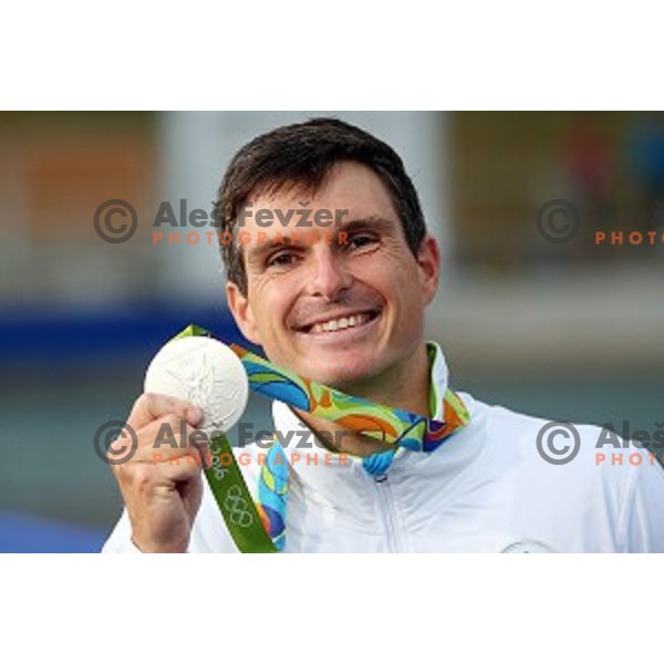 Peter Kauzer (SLO) winner of Silver Olympic medal in Men\'s Kayak slalom at Rio de Janeiro 2016 Olympic games , Brasil on August 10, 2016