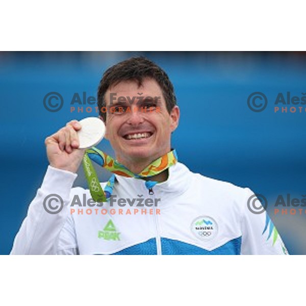 Peter Kauzer (SLO) winner of Silver Olympic medal in Men\'s Kayak slalom at Rio de Janeiro 2016 Olympic games , Brasil on August 10, 2016